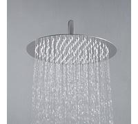 JOHO Rociador para Ducha Redondo 30cm Alcachofa de Ducha de Acero Inoxidable, Cabezal de Ducha Lluvia 12 Pulgadas con ducha boquillas antical, G1/2'', Plata