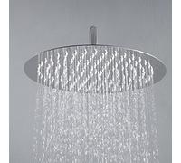 JOHO Rociador superior de ducha 16 Pulgadas, Cabezal de Ducha Lluvia Grande 40cm de fácil cuidado, Alcachofa de Ducha acero inoxidable 304 con ducha antical, Redondo 40cm Cromado