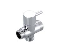 JOHO Válvula de conmutación de 3 vías de latón macizo con palanca para cambiar entre el cabezal de ducha y la ducha, válvula de conversión G1/2 pulgadas + G3/4 pulgadas, repuesto D22 mm cromado