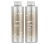 Joico Blonde Life Champú iluminador y acondicionador nutritivo 1000 ml + bombas gratis para cabello rubio/gris/platino anti-latón