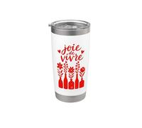 Joie de Vivre Joy Of Living Francia Cita Flores Silvestres Floral Vaso térmico de acero inoxidable de doble pared