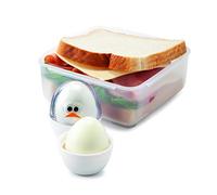 Joie Eggy - Cápsulas de transporte de almacenamiento, soporte para huevos duros de 2 piezas para almuerzos y viajes, sin BPA y reutilizable, color blanco