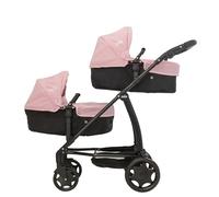 Joie Junior Evalite Twin Cochecito doble en color rosa y negro | Cochecito doble para muñecas con mango ajustable en altura y varias opciones de asiento | Adecuado a partir de 3 años