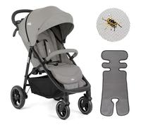 Joie Litetrax - Cochecito deportivo de hasta 22 kg, con función reclinable, mecanismo plegable con una sola mano y suspensión, incluye bandeja deslizante, cojín de verano, protección contra lluvia e