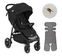 Joie Litetrax - Cochecito deportivo de hasta 22 kg, con función reclinable, mecanismo plegable con una sola mano y suspensión, incluye bandeja deslizante, cojín de verano, protector de lluvia e
