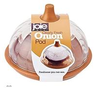 Joie Onion Saver - Cápsula de almacenamiento de cebolla naranja con tapa transparente para refrigerador, sin BPA y apta para lavavajillas, mantiene las cebollas frescas