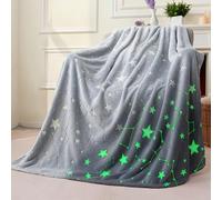 Joiedomi Manta Espacio Estrellado Que Brilla en la Oscuridad - Regalo para niños y niñas de 2 a 12 años - Manta Suave y acogedora de Franela, decoración para habitación - 127 x 152 cm