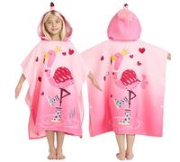 Joiedomi OIEDOMI Poncho de baño Infantil 76 x 76 cm, flamencos, Microfibra, Albornoz