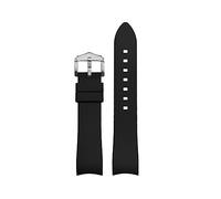 Joielavie Correa de goma para reloj, extremo curvo, 18-24 mm, resistente al agua, de goma suave, para hombre, pulsera de repuesto, accesorios para reloj, negro, 24 mm