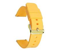Joielavie Correa de goma para reloj, pulsera de liberación rápida, accesorio de repuesto para reloj de 14-24 mm, Oro amarillo, 16 mm