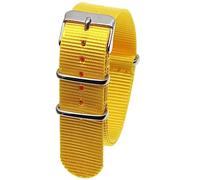 Joielavie Correa de nailon a rayas para reloj, 18-22 mm, color negro y marrón, accesorios de reloj de repuesto, amarillo, 20 mm