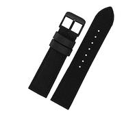 Joielavie Correa de reloj acolchada duradera de lona de nailon, correa de forro de cuero cómoda, accesorio de repuesto para reloj de pulsera de 18-24 mm, negro negro Chapa, 19 mm