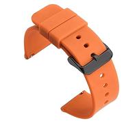 Joielavie Correa de reloj de goma 12-24 mm Universal colorido liberación rápida impermeable hombres mujeres correa de reloj de repuesto, naranja 2, 22 mm