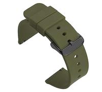 Joielavie Correa de reloj de goma 12-24 mm Universal colorido liberación rápida impermeable hombres mujeres correa de reloj de repuesto, verde militar 2, 20 mm