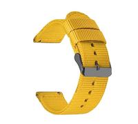 Joielavie Correas de reloj de lona Correa de nylon Correa de liberación rápida 18-24 mm, amarillo negro, 22 mm