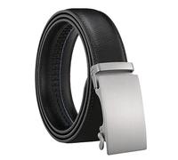 Joielavie Hombres 3.5 cm Cuero Moda Cinturón Negocio Vaqueros Cinturón, Negro, 125 cm