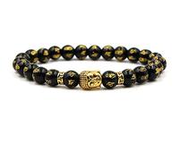 Joielavie - Pulsera con cabeza de buda (3 colores), 19 cm, Piedra Metal