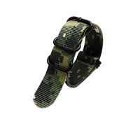 Joielavie Pulsera de nylon 18-24 mm Camuflaje Verde militar Correa trenzada para deportes al aire libre para hombres con cierres de anillo de acero inoxidable, Color 3, 24 mm