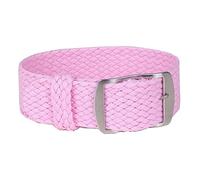 Joielavie Reemplazo de correa de reloj de pulsera tejida de tela Correa de reloj de nylon de 14-22 mm, Rosa-Plata, 14 mm