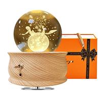 JOIENDY 3D Bola de Cristal, Caja de Música Giratoria de Lamparas de Cristales Luz Nocturna, Lámpara de Noche con Proyección Mejor Regalo para Navidad San Valentín, Día de la Madre (Príncipe Zorro)