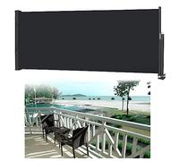 JOIEYOU Toldo lateral extensible, protección visual, protección solar, estor lateral, con asa, para terraza, jardín, balcón (100 x 300 cm, antracita)