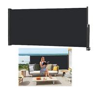 JOIEYOU Toldo lateral extensible, protección visual, protección solar, toldo lateral con asa, para terraza, jardín, balcón (120 x 300 cm, antracita)