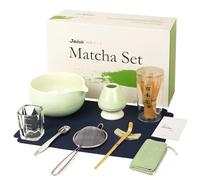 Joiish Juego de Matcha, Kit de Ceremonia de Té Japonés, 10 piezas, Cuchara y taza Medidora, Juegos de Batidor, Bolos con Boquilla de Vertido