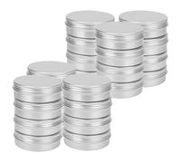 JOIKIT 24 latas de aluminio de 100 ml con tapas, tarros de aluminio plateado de 3.3 onzas, recipientes redondos de aluminio vacíos con tapa de rosca para bálsamo labial, crema, mini velas