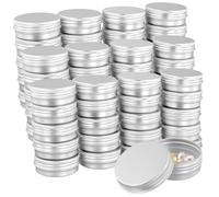 JOIKIT 60 latas de aluminio de 30 ml, tarros de aluminio plateado de 28.3 g, pequeños recipientes vacíos redondos de metal para crema, loción, cuentas