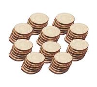 JOIKIT 60 rodajas de madera natural de 6 a 7 cm, discos de madera sin terminar, rodajas de madera para decoración de manualidades