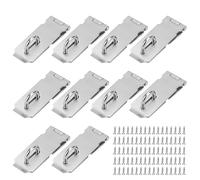 JOIKIT Paquete de 10 cerrojos de candado de 4 pulgadas, cerradura de puerta plateada, bisagra de candado de acero inoxidable, pestillo de candado de seguridad para puerta, ventana, armario