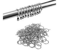 JOIKIT Paquete de 100 anillos de cortina de metal de 30 mm, trabillas de cortina con agujero, anillos de cortina plateados para barras de ventana, cortinas de ducha, anillas para estores