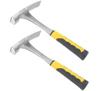 JOIKIT Paquete de 2 martillos de ladrillo de 822.1 g, martillo de cabeza plana, martillo forjado geológico pequeño de doble cabeza para minería, prospección