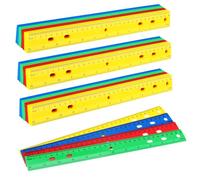 JOIKIT Paquete de 48 reglas de plástico de 30 cm, 4 colores, regla recta de doble escala de 12 pulgadas para oficina, hogar, rojo, verde, azul, amarillo