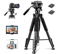 JOILCAN 190cm Trípode de Aluminio Resistente con Soporte para Cámara, Móvil y Tableta - Bolsa de Transporte para Canon Nikon Sony - Carga Máxima 5,5 kg