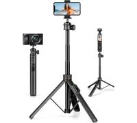 JOILCAN Palo Selfie Trípode, Trípode para Movil Alto 166cm con Desmontable Mando Inalámbrico, Tripode Portatile de Aluminio con Teléfono Móvil, Tripode Selfie Stick para iPhone/Android/Cámara