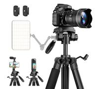 JOILCAN Trípode Camara, 190cm Aluminio Tripode Camara para Canon Nikon Sony DSLR, Ligero Tripode para Movil/iPhone, Portátil Tripe Telemovel con Soprtre de Teléfono & Bolsa de Transporte