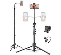 JOILCAN Tripode para Movil 172.2cm/68", Palo Selfie Tripode Cuello de Cisne con Control Remoto & Soporte para Teléfono, Trípode para iPhone/Samsung/Huawei/Xiaomi/Cámara de Acción, Video/Vlogging