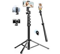 JOILCAN Tripode para Movil Alto, 177,8 cm Profesional Estable Aluminiocon Trípode con Control Remoto & Teléfono Soporte, Extensible Palo Selfie Trípode para Teléfonos iPhone y Andriod/Samsung Huawei