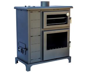 JOIMA - Estufa Policombustible con Horno Modelo ECO VALLE. Pellets, Orujo, Huesos de aceituna, Cáscaras de Pistacho, Cáscaras de almendra y Leña. ECODESING 2022. Funciona sin Electricidad -