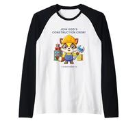 Join God'S Construction Crew - Kids Christian Faith Animal Camiseta Manga Raglan