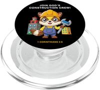 Join God'S Construction Crew - Kids Christian Faith Animal PopSockets PopGrip para MagSafe