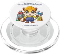 Join God'S Construction Crew - Kids Christian Faith Animal PopSockets PopGrip para MagSafe
