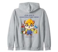 Join God'S Construction Crew - Kids Christian Faith Animal Sudadera con Capucha