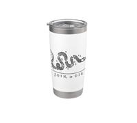 JOIN OR DIE SNAKE FRANKLIN INDEPENDENCE GADSDEN 1776 BANDERA Vaso térmico de acero inoxidable de doble pared