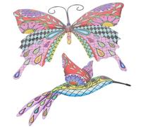 JOINPAYA 1 Juego Decoración de Pared de Metal con y Adorno Colgante para Jardín y Sala de Estar Escultura Artística de Decoración y Resistente