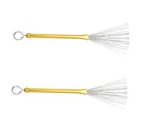 JOINPAYA 1 Par cepillo de batidor sostenedor del palillo el alambre batería alambre retráctil baquetas Baquetas de cable de cepillo de baquetas trampa acero