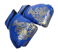 JOINPAYA 1 Par Guantes de Kickboxing para Guantes de Sparring Ajustables de PU y Diseño Transpirable con Envoltura de Muñeca Ancha de Tailandeses para Entrenamiento Infantil Dibujo de Azul