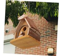 JOINPAYA 1 Pieza Nido de Madera casa de pájaros Colgante de pájaro comedero para pájaros Adorno del hogar Gardening Decoration Nido Colgante Adorno de Arte de Mascotas Cuerda de