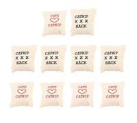 JOINPAYA 10 Bolsitas de Lona con Hierba Gatera para Gatos Rellenas de Algodón Juego de 10 Piezas Color Caqui Juguete de Peluche para Gatos Adecuado para Eliminar Hábitos Destructivos